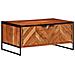 Tavolino Da Salotto 90x55x40 Cm In Legno Massello Di Acacia - Foto miniatura 3