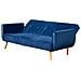 Malmo Divano Scandinavo Convertibile 3 Posti Tessuto Blu - Foto miniatura 8