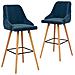 Lusso Casadino -  Sgabelli Da Bar 2 Pz Blu In Velluto - Foto miniatura 2