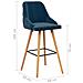 Lusso Casadino -  Sgabelli Da Bar 2 Pz Blu In Velluto - Foto miniatura 7