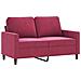 Set Di Divani 2 Pz Con Cuscini Rosso Vino In Velluto - Foto miniatura 2