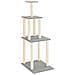 Albero per Gatti con Tiragraffi in Sisal Grigio Chiaro 149 cm - Foto miniatura 1
