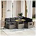 Set Divano da Giardino 8 pz con Cuscini Grigio in Polyrattan - Foto miniatura 2