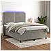 Letto a Molle Materasso e LED Grigio Chiaro 140x200 cm Velluto - Foto miniatura 2