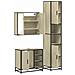 Set Mobili da Bagno 3 pz Rovere Sonoma in Legno Multistrato - Foto miniatura 8