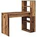 Scrivania con Archiviazione Legno Vecchio 113x54x120 cm Legno Ingegnerizzato - Foto miniatura 1
