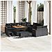 Set Divano da Giardino con cuscino 13 pcs Nero Poly Rattan - Foto miniatura 2
