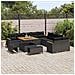 Set Divano da Giardino con cuscino 13 pcs Nero Poly Rattan - Foto miniatura 3