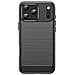 Custodia Nera In Tpu Compatibile Con Iphone 17 Pro - Texture Fibra Di Carbonio, Cavalletto & Magnetica - Foto miniatura 1