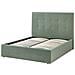 Letto Contenitore Bouclé Lorient 140 X 200 Cm Verde - Foto miniatura 5