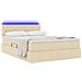 Letto con contenitore e LED con led Crema 140 x 190 cm Tessuto - Foto miniatura 3