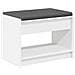 Panca per ingresso con cuscino Bianco 63 x 38 x 45 cm - Foto miniatura 1