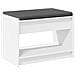 Panca per ingresso con cuscino Bianco 63 x 38 x 45 cm - Foto miniatura 7