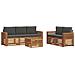 Set divani 6 pcs Naturale e Antracite Legno di Acacia Massello - Foto miniatura 1
