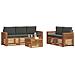 Set divani 6 pcs Naturale e Antracite Legno di Acacia Massello - Foto miniatura 3