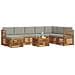 Set divani con cuscino 9 pcs Grigio Naturale e Chiaro - Foto miniatura 3