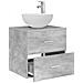 Mobiletto con Lavabo a Parete Grigio Cemento 49,5 x 35 x 63 cm - Foto miniatura 2