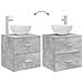 Mobiletto con Lavabo a Parete Grigio Cemento 49,5 x 35 x 63 cm - Foto miniatura 7