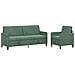 Set di Divani con Storage 2 pz Verde Mare Poliestere - Foto miniatura 1
