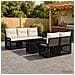 Set Divano da Giardino 6 pz Nero e Bianco Crema polyrattan - Foto miniatura 4