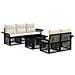 Set Divano da Giardino 6 pz Nero e Bianco Crema polyrattan - Foto miniatura 1