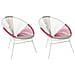 Set Di 2 Sedie Spaghetti Bianco Beige Rosa Acapulco - Foto miniatura 13