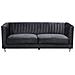 Divano 3 Posti In Tessuto Vellutato Nero Arvika - Foto miniatura 1