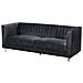 Divano 3 Posti In Tessuto Vellutato Nero Arvika - Foto miniatura 6