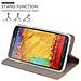 Custodia Compatibile Con Samsung Galaxy Note 3 Neo In Grigio Chiaro Marrone - Coperchio Protettiva Con Chiusura Magnetica, Funzione Stand E Tasca Per Le Carte - Foto miniatura 7