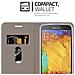 Custodia Compatibile Con Samsung Galaxy Note 3 Neo In Grigio Chiaro Marrone - Coperchio Protettiva Con Chiusura Magnetica, Funzione Stand E Tasca Per Le Carte - Foto miniatura 9