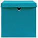Scatole con Coperchi 10pz Azzurre 32x32x32 cm Tessuto - Foto miniatura 5