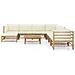 Set Divani Da Giardino 9 Pz Con Cuscini Bianco Crema In Bamb? - Foto miniatura 2