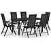 Set Mobili da Pranzo da Giardino 7 pz in Alluminio Nero - Foto miniatura 1