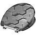 Tavoletta WC Chiusura Rallentata Sgancio Rapido GREY HEXAGONS - Foto miniatura 3