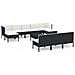Set Divani Da Giardino 11 Pz Con Cuscini In Polyrattan Nero - Foto miniatura 2