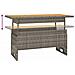 Tavolo Giardino Grigio 100x50x43/63 Massello Acacia Polyrattan - Foto miniatura 4