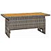 Tavolo Giardino Grigio 100x50x43/63 Massello Acacia Polyrattan - Foto miniatura 1