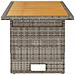 Tavolo Giardino Grigio 100x50x43/63 Massello Acacia Polyrattan - Foto miniatura 5