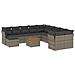 Set Divani da Giardino 12 pz con Cuscini Grigio in Polyrattan - Foto miniatura 1