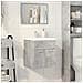 Mobile Lavabo Bagno Grigio Cemento 41x38,5x46 Cm In Truciolato - Foto miniatura 3