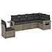 Set Divano Da Giardino 6 Pz Con Cuscini Grigio In Polyrattan - Foto miniatura 2