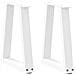 Gambe Per Tavolo Pranzo A V 2 Pz Bianco 28x(42-43,3)cm Acciaio - Foto miniatura 1