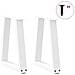 Gambe Per Tavolo Pranzo A V 2 Pz Bianco 28x(42-43,3)cm Acciaio - Foto miniatura 3
