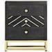 Comodino Nero E Oro 40x30x50 Cm In Legno Massello Di Mango - Foto miniatura 1