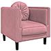 Poltrona Con Cuscino Rosa In Velluto - Foto miniatura 1