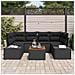 Set di Divani da Giardino da 7 Pezzi con Cuscini Nero Polyrattan Acacia - Foto miniatura 3