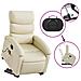 Poltrona Alzapersona Reclinabile Massaggio Crema Similpelle - Foto miniatura 5