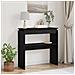 Tavolo Consolle  Nero Rovere 80x30x80 cm in Legno Ingegnerizzato - Foto miniatura 2