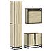 Set Mobili da Bagno 3 pz Rovere Sonoma in Legno Multistrato - Foto miniatura 7