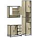 Set Mobili da Bagno 3 pz Rovere Sonoma in Legno Multistrato - Foto miniatura 8